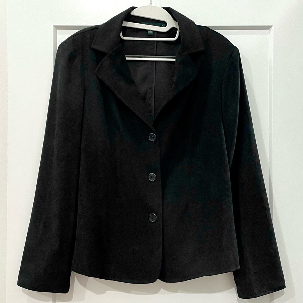 Harve Benard Black Tailored Blazer Jacket Size Large Unlined Workwear